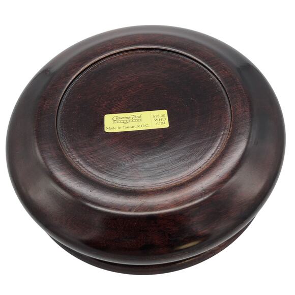 Vintage Crowning Touch Collection Mahogany Wood Trinket Jewelry Box Glass Lid - Picture 3 of 3